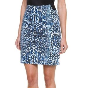 NWT Robert Graham Blue Sydney Cotton Skirt Size 14